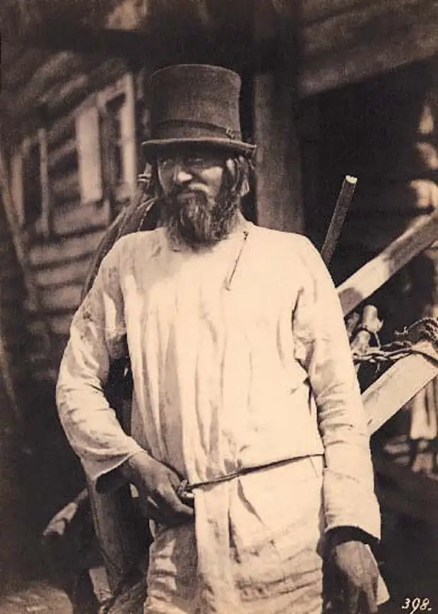 Крестьян мужчин. Фотограф Вильям Каррик (1827—1878). Фотограф Вильям Каррик. Вильям Каррик Симбирская Губерния.