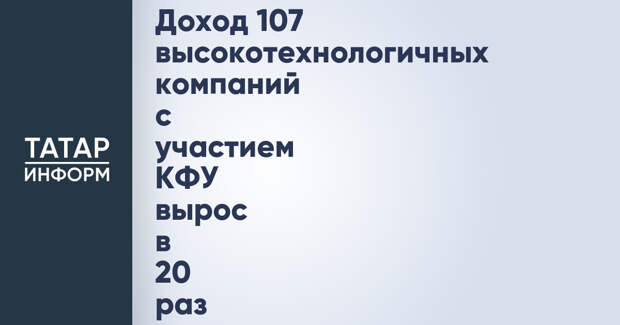 Доход 107 высокотехнологичных компаний с участием КФУ вырос в 20 раз