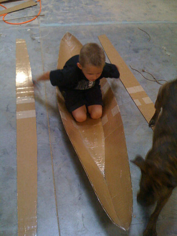 Как сделать картонную лодку для детей перевод, самоделки, длиннопост, своими руками