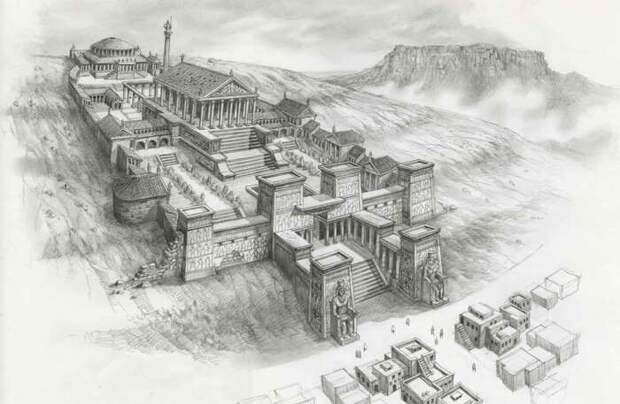 Исторический набросок Великой Александрийской библиотеки. \ Фото: akt-uk.com.