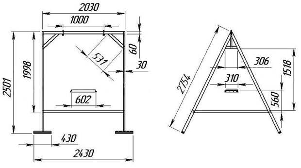 Качели кровать садовые своими руками из металла чертежи