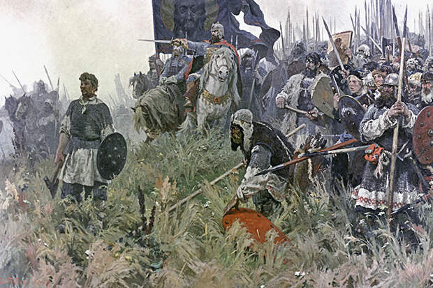 Александр Бубнов. «Утро на поле Куликовом». 1943 – 1947. Государственная Третьяковская галерея в Москве