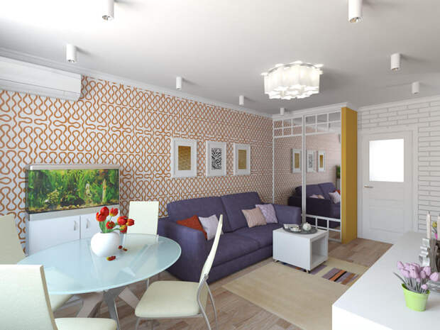 Дизайн-проект двухкомнатной квартиры хрущевки 44 кв. м.