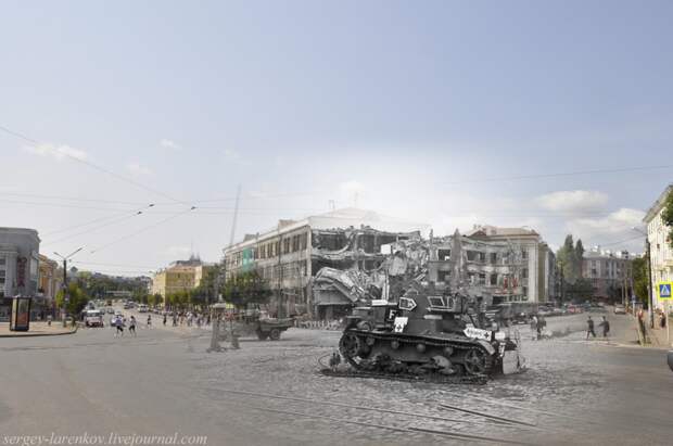 12.Смоленск 1941-2013 площадь Победы подбитый танк Т-26 Smolensk 1941-2013