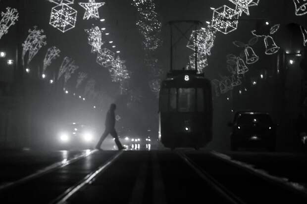 Туманное Рождество искусство, улицы, фотография