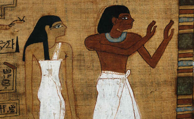 Вопрос пола Хотя нам кажется невозможным определить пол изображенного бога, египтяне справлялись с этим очень легко. Боги-мужчины имели более темную, красновато-коричневую кожу, а богини отличались светлым тоном, показывающим закрытость их образа жизни.