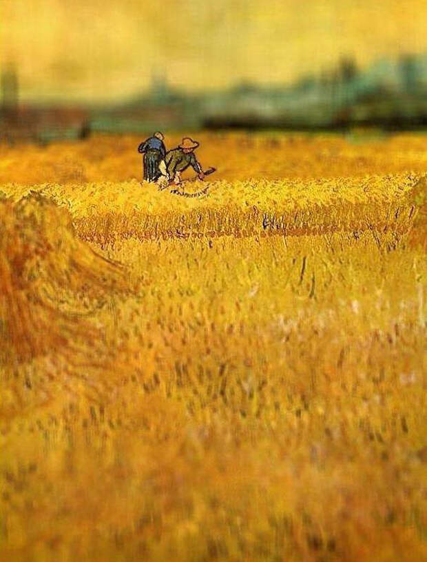 Ван Гог Арль взгляд из пшеничных полей (1888)