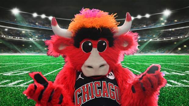 Benny the Bull Chicago Mascot Football Tackle Horse Collar