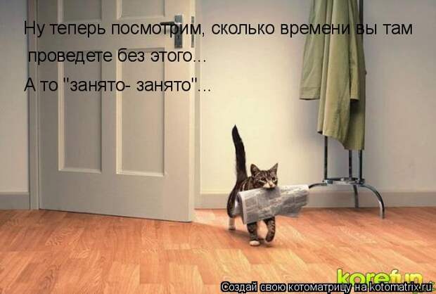 Котоматрица - Ну теперь посмотрим, сколько времени вы там  проведете без этого... А 