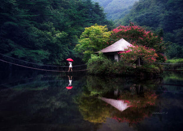 Зеркальные отражения пейзажей в озерах и реках Южной Кореи отражение, пейзаж, фотография