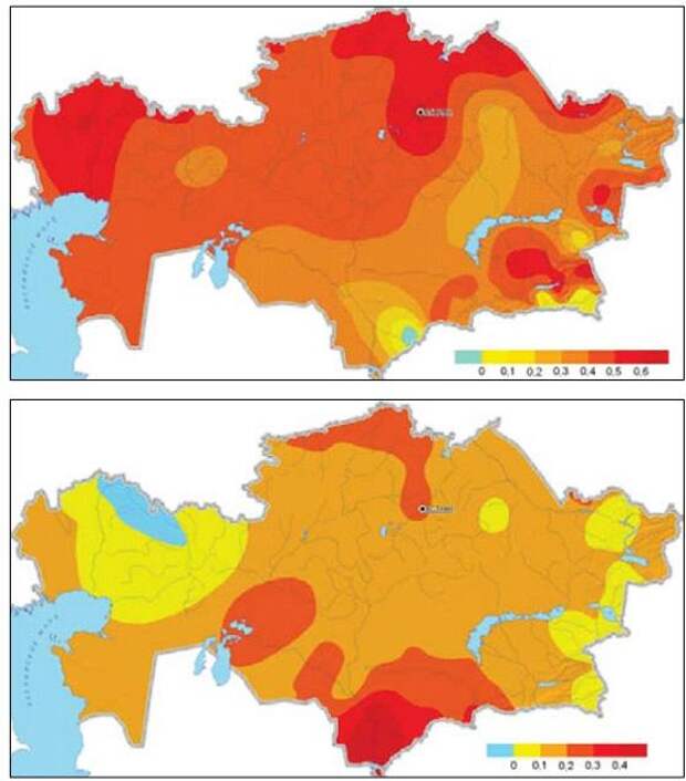 Казахстан климатическая карта