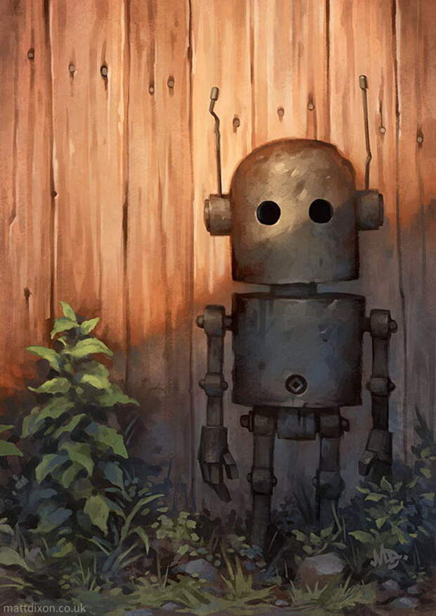 Очаровательные роботы в иллюстрациях  Matt Dixon