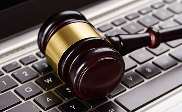 Gavel On Laptop