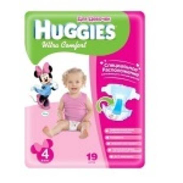 Подгузники Huggies Ultra Comfort для девочек 4 (8-14 кг) 19 шт