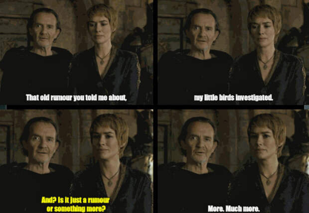 For a moment it seemed she had no more moves left – and then this little exchanged happened between her and Qyburn.