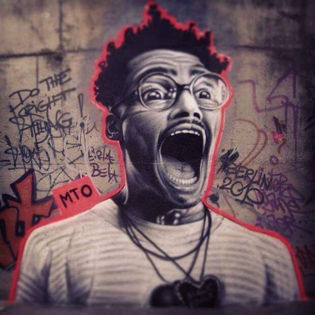Гиперреалистичные граффити уличного художника MTO граффити, уличный художник
