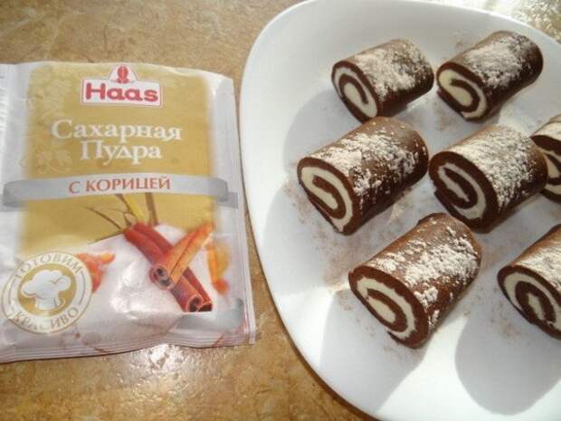 Шоколадные пирожные-рулетики Шоколадные пирожные-рулетики
