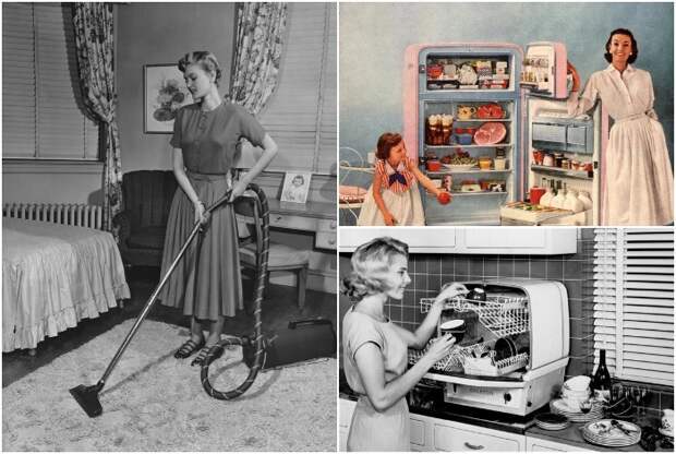 Изобилие продуктов, наличие холодильника и бытовой техники значительно упрощало жизнь американской женщины. Изобилие продуктов, наличие холодильника и бытовой техники значительно упрощало жизнь американской женщины.