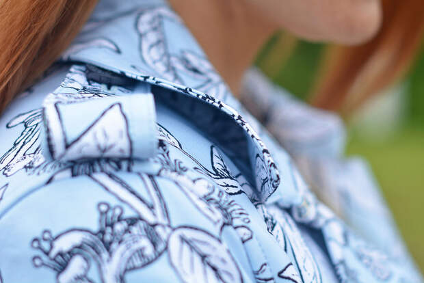 Not Dressed As Lamb | Blue floral trench
