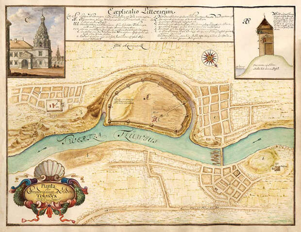 Торжок на шведской карте XVII века