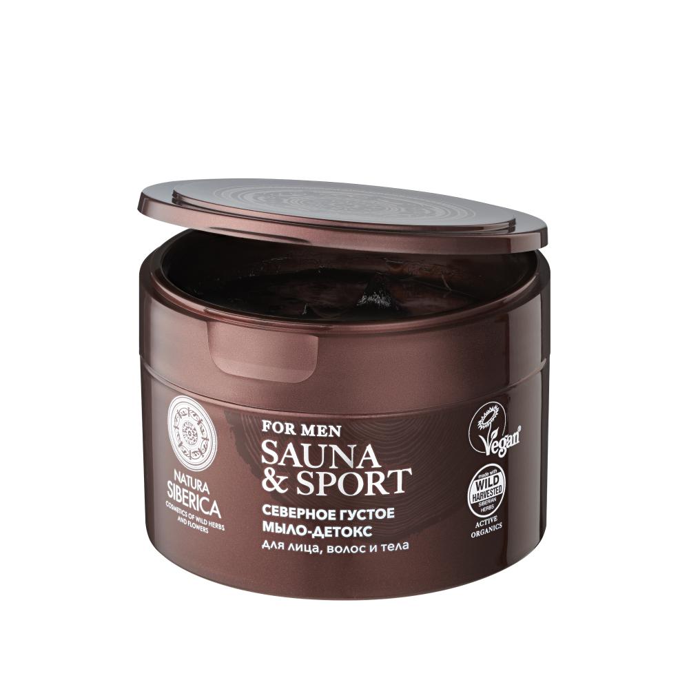 Густое северное мыло-детокс для волос, лица и тела Sauna & Sport for men, Natura Siberica, 641 руб. (naturasiberica.ru)