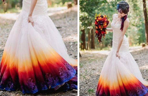 Свадебное платье своими руками: Художница решила сделать свой наряд на свадьбу особенным, и ей это удлось