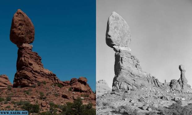 Balanced Rock - до 1976 года и после.