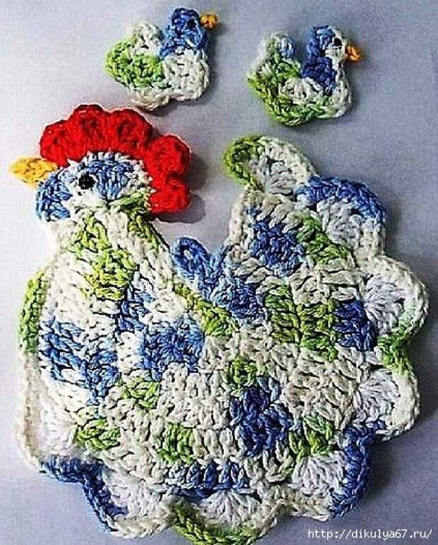 Прихватки и прочая вязаная красота для кухни. 