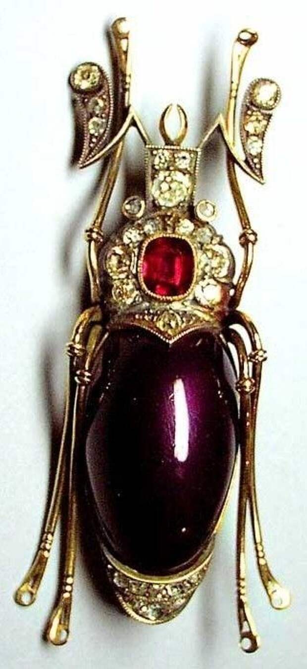 Faberg. Beetle Brooch. Gold, silver, diamonds, a ruby, enamel. 1908 – 1917. St. Petersburg, #Russia.