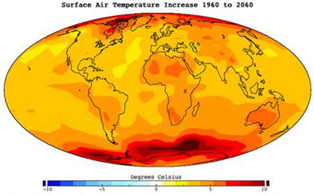Глобальное потепление. Повышение температуры на планете Земля. Иллюстрация nasa.gov
