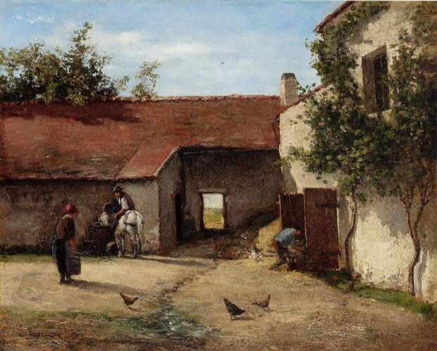 Farmyard. (1863). Писсарро, Камиль