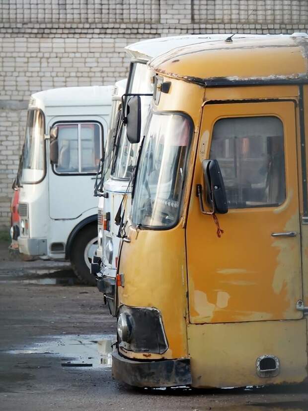 За жёлтым ЛиАЗом прячется последний в Арзамасе ЛАЗ-695Н. Он тоже ждёт хозяина из отпуска Арзамас, ЛиАЗ 677, автобус, автомир, лиаз, общественный транспорт, ретро техника