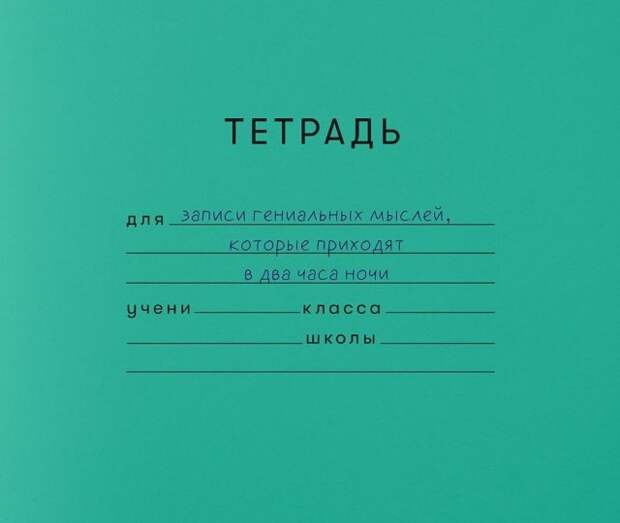 Школьные тетради из взрслой жизни