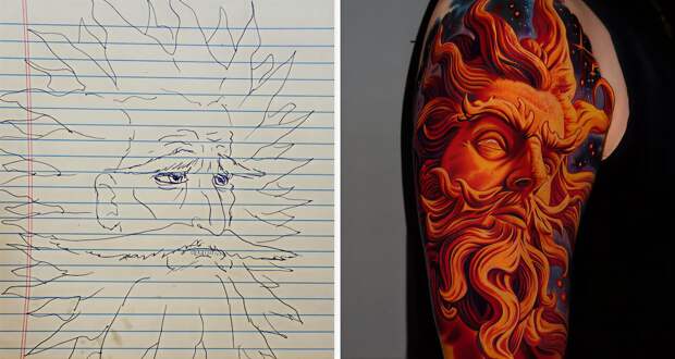 Набросал каракулю — получил шедевр! 22 тату, которые превзошли все ожидания
