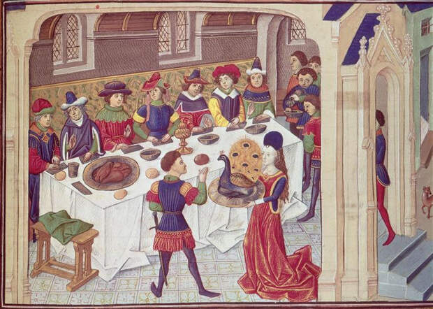 This 15th-century banquet was likely BYOK (bring your own knife). 