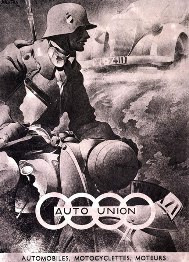 Реклама Auto Union времен 2-ой мировой войны. Фото: Collection Roger Viollet / AFP / East News