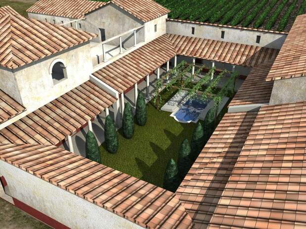 Внутренний дворик римского дома обеспечивал достаточно места в тени даже в летний полдень.
