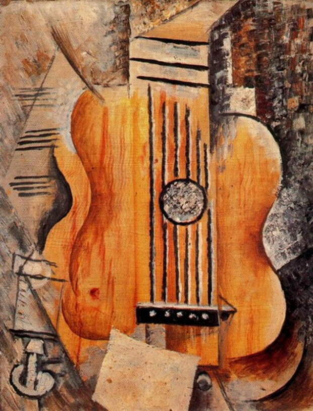 Пабло Пикассо. Гитара `Я люблю Еву`. 1912 год