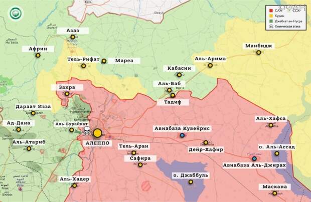 Карта военных действий — Алеппо