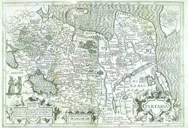 Карта Тартарии 17 века (ниже ее увеличенный фрагмент)