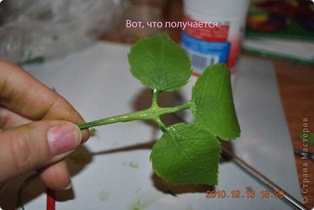 Мастер-класс Лепка МК по лепке розы Часть3-веточки Фарфор холодный фото 11