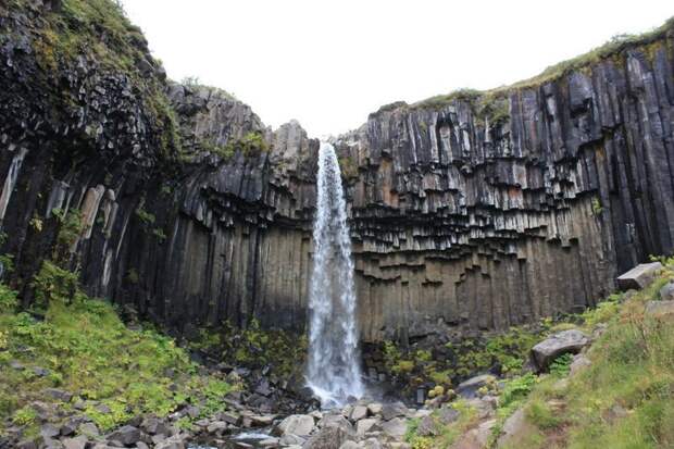 4. Национальный парк Скафтафедль (Исландия). Водопад Свартифосс (Черный водопад) заповедник, заповедники, национальные парки, национальный парк, парки, познавательно, страны мира, туристу на заметку
