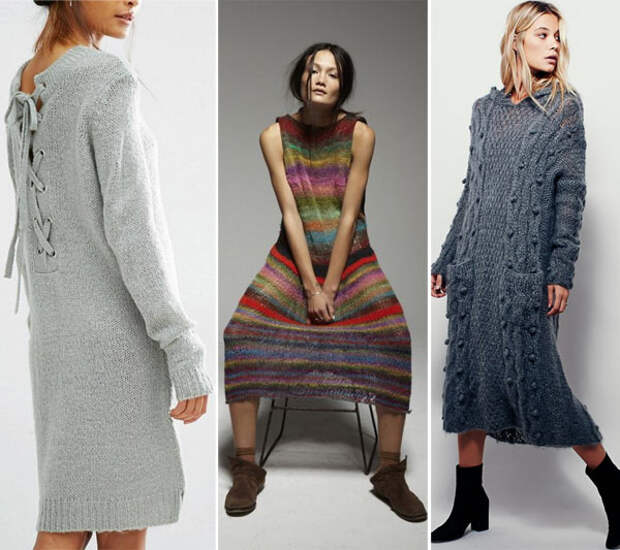 Вязаные платья хендмейд в моде осенью 2017 и зимой 2017-2018