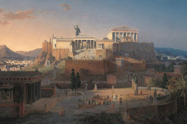 Реконструкция афинского акрополя, Лео фон Кленце. Источник: wikipedia.org