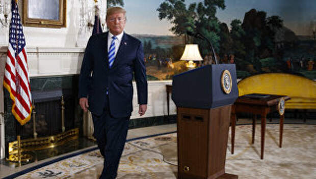 Президент США Дональд Трамп после объявления о расторжении ядерной сделки с Ираном. 8 мая 2018 года