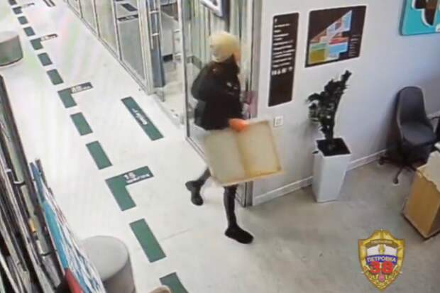 Похитившая картину с выставки в Москве женщина попала на видео