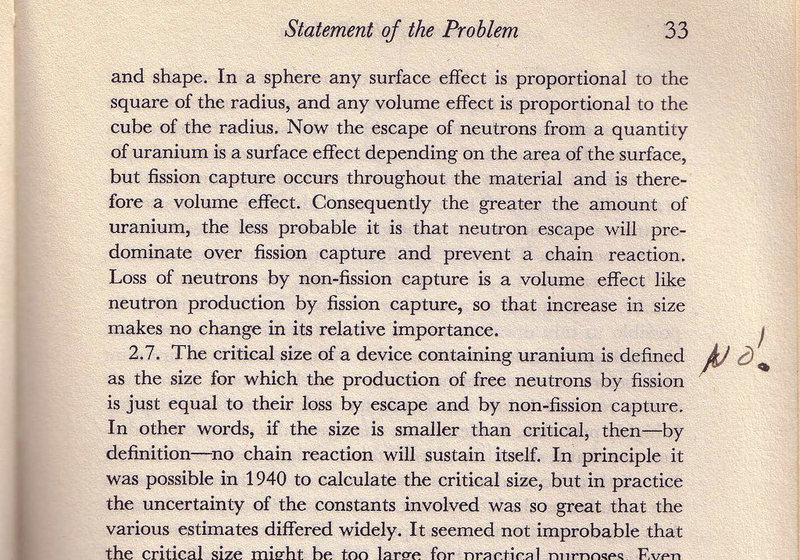 An emphatic note in the margins of a book.