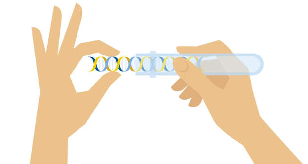 illustration of DNA in a test tube