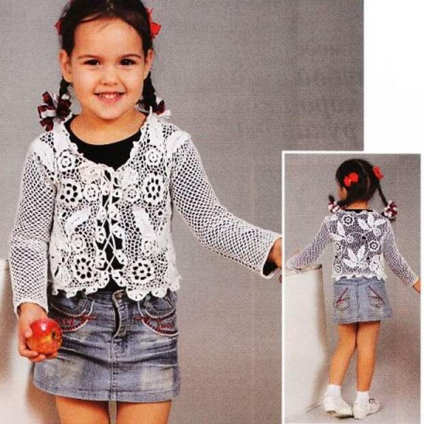 Кружевной жакет для девочки Кружевной жакет для девочки