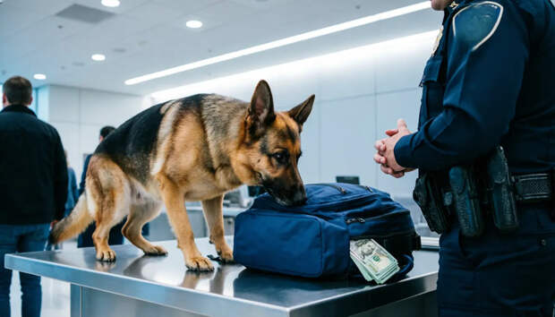 Как служебная собака таможенников унюхала 40 тысяч долларов в Красноярске